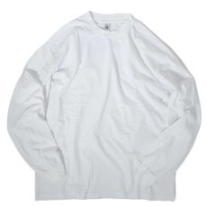 画像1: Los Angeles Apparel 6.5oz L/S Garment Dye T-Shirts White / ロサンゼルスアパレル 6.5オンス ガーメントダイ ロングスリーブ クルーネック Tシャツ ホワイト (1)