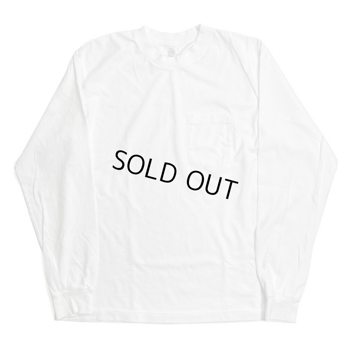 画像1: Los Angeles Apparel 6.5oz L/S Garment Dye Pocket T-Shirts White / ロサンゼルスアパレル 6.5オンス ガーメントダイ ロングスリーブ クルーネック ポケット Tシャツ ホワイト (1)