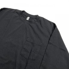 画像2: Los Angeles Apparel 6.5oz L/S Garment Dye Pocket T-Shirts - Black (2)