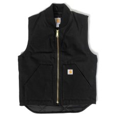 画像1: Carhartt USA V01 Duck Vest Black / カーハート V01 ダック ベスト ブラック (1)