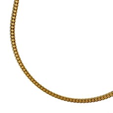 画像1: 18k Gold Plated 1.5mm Curb Link Chain Necklace Gold / 18金メッキ 925 シルバー カーブリンク チェーン ネックレス ゴールド (1)