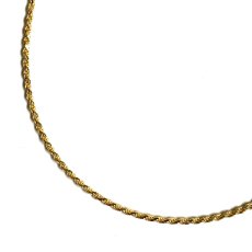画像1: 18k Gold Plated 1.5mm Rope Chain Necklace Gold / 18金メッキ 925 シルバー ロープ チェーン ネックレス ゴールド (1)