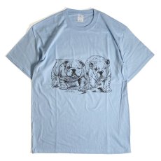 画像1: Coming & Going Designs English Bulldog Puppies T-Shirts Blue / カミングアンドゴーイングデザイン イングリッシュブルドッグ パピーズ Tシャツ ブルー (1)