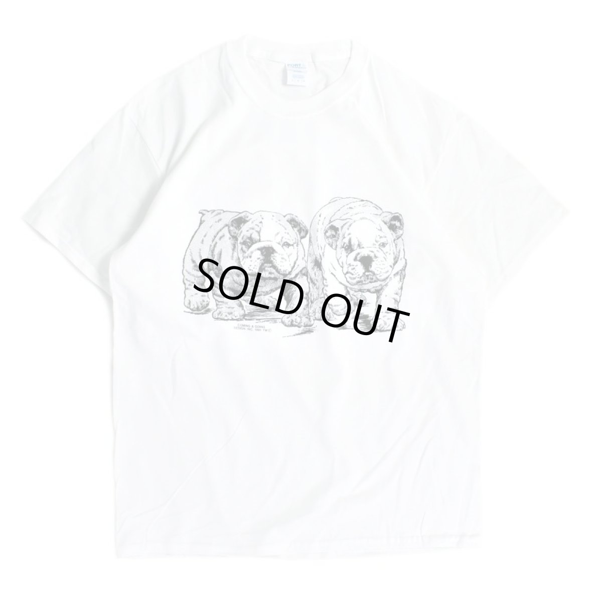 画像1: Coming & Going Designs English Bulldog Puppies Tee - White (1)