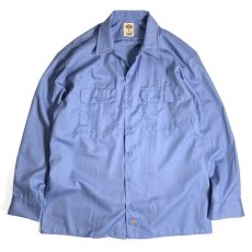 画像1: Dickies L/S Work Shirts Gulf Blue / ディッキーズ ロングスリーブ ワークシャツ ガルフブルー (1)