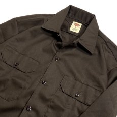 画像2: Dickies L/S Work Shirts Dark Brown / ディッキーズ ロングスリーブ ワークシャツ ダークブラウン (2)