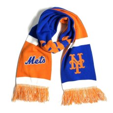画像2: MLB Official Acrylic Color Block Scarf ''New York Mets'' / オフィシャル アクリル スカーフ マフラー ニューヨーク・メッツ (2)