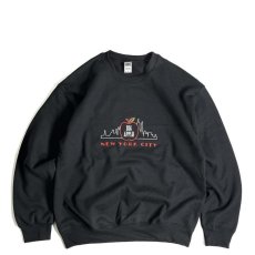 画像1: New York Big Apple Embroidered Sweatshirts Black / ニューヨーク スーベニア クルーネック スウェット ブラック (1)