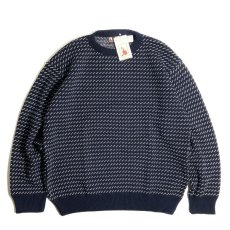 画像1: Binghamton Knitting Company Fleck Pullover Knit Sweater NavyｘNatural / ビンガムトン ニッティングカンパニー フレック プルオーバー ニット セーター ネイビーｘナチュラル (1)