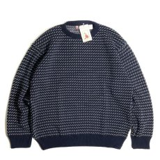 画像1: Binghamton Knitting Company Fleck Pullover Knit Sweater - NavyｘNatural (1)