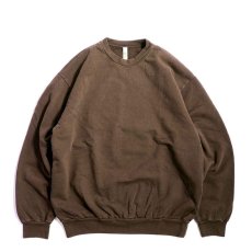 画像1: Los Angeles Apparel 14oz Garment Dye Heavy Fleece Crewneck - Choco (1)
