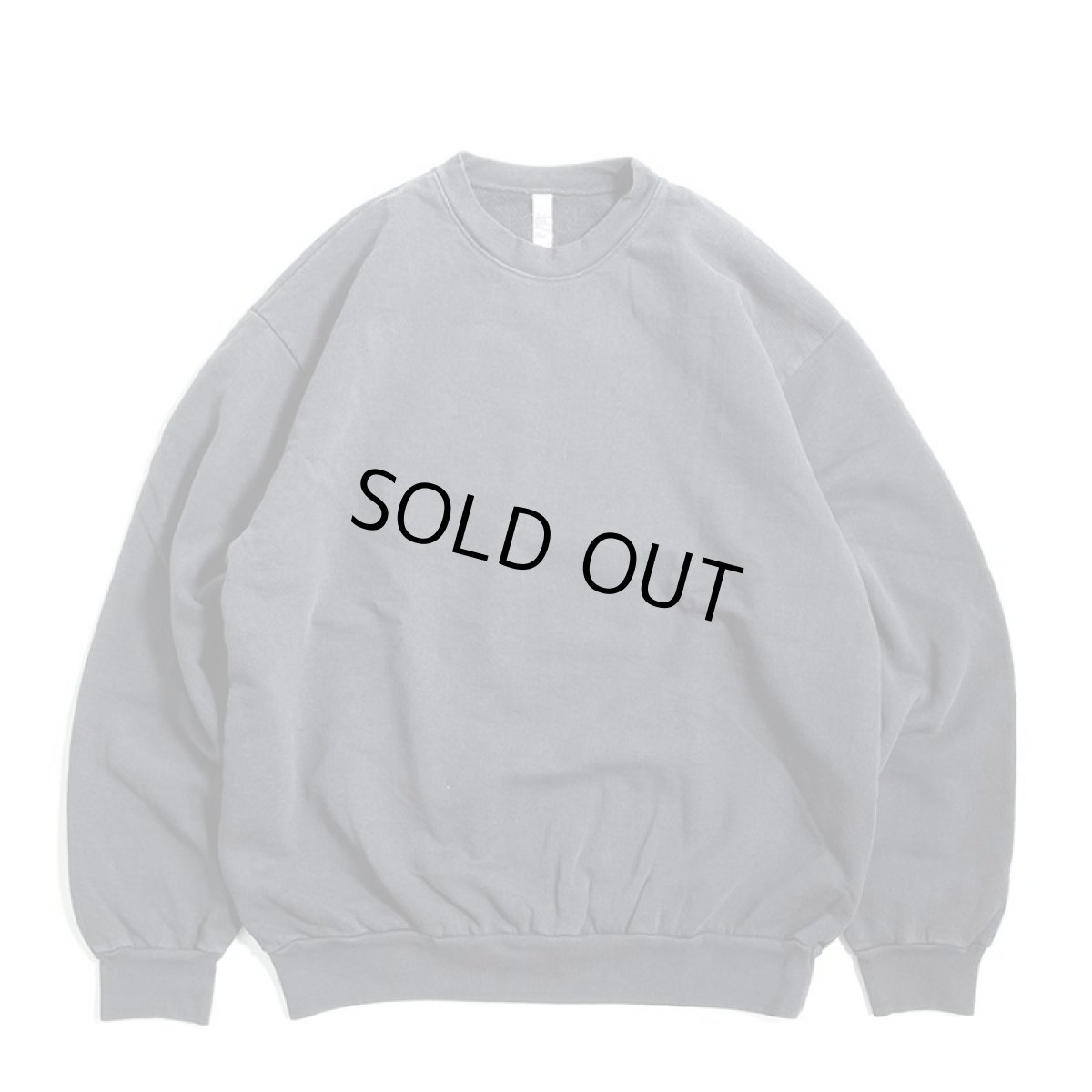 画像1: Los Angeles Apparel 14oz Garment Dye Heavy Fleece Crewneck - Off Black (1)