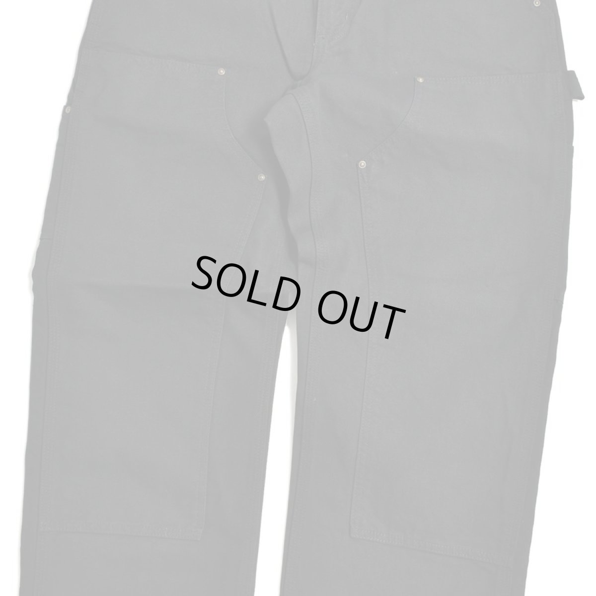 画像5: Carhartt USA B136 Double Front Washed Duck Utility Work Pants - Black (5)