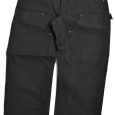 画像5: Carhartt USA B136 Double Front Washed Duck Utility Work Pants - Black (5)