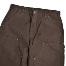 画像3: Carhartt USA B136 Double Front Washed Duck Utility Work Pants - Dark Brown (3)