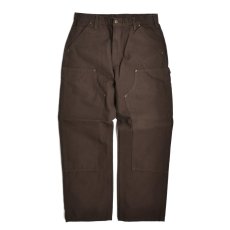 画像2: Carhartt USA B136 Double Front Washed Duck Utility Work Pants - Dark Brown (2)
