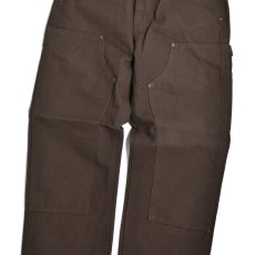 画像5: Carhartt USA B136 Double Front Washed Duck Utility Work Pants - Dark Brown (5)
