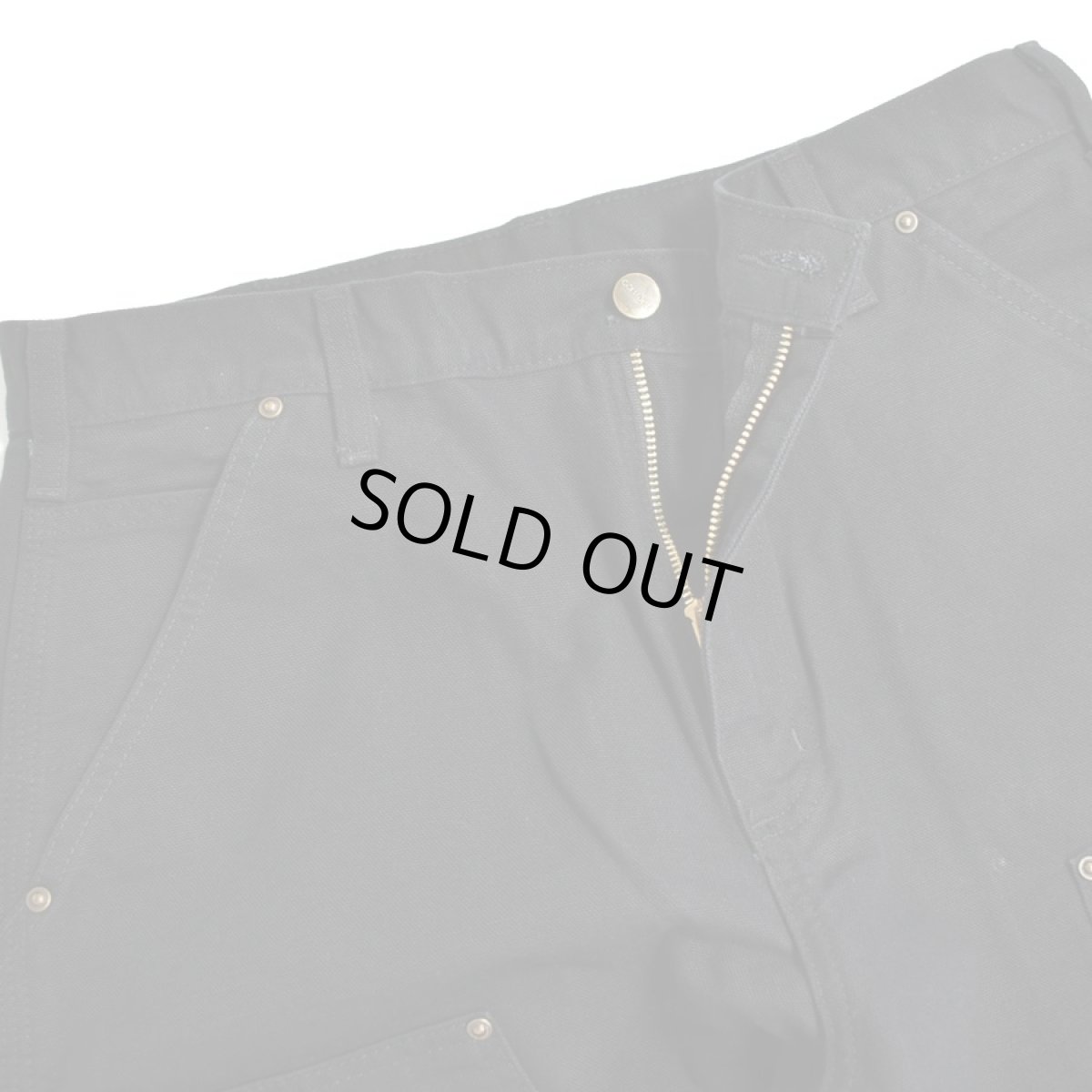 画像4: Carhartt USA B136 Double Front Washed Duck Utility Work Pants - Black (4)