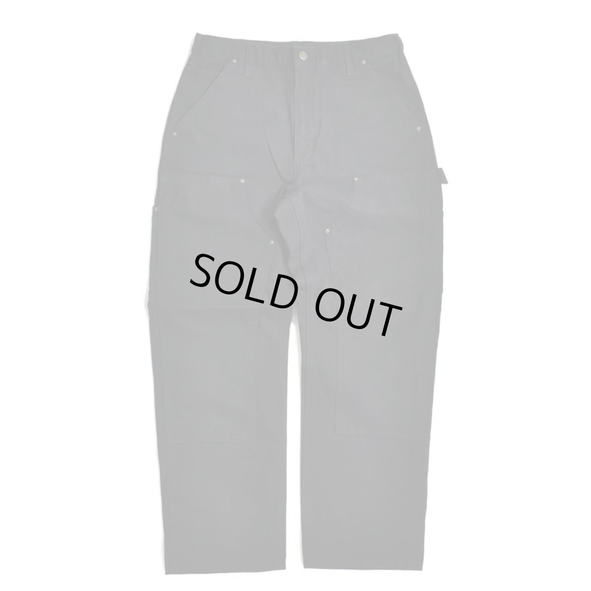 画像2: Carhartt USA B136 Double Front Washed Duck Utility Work Pants - Black (2)