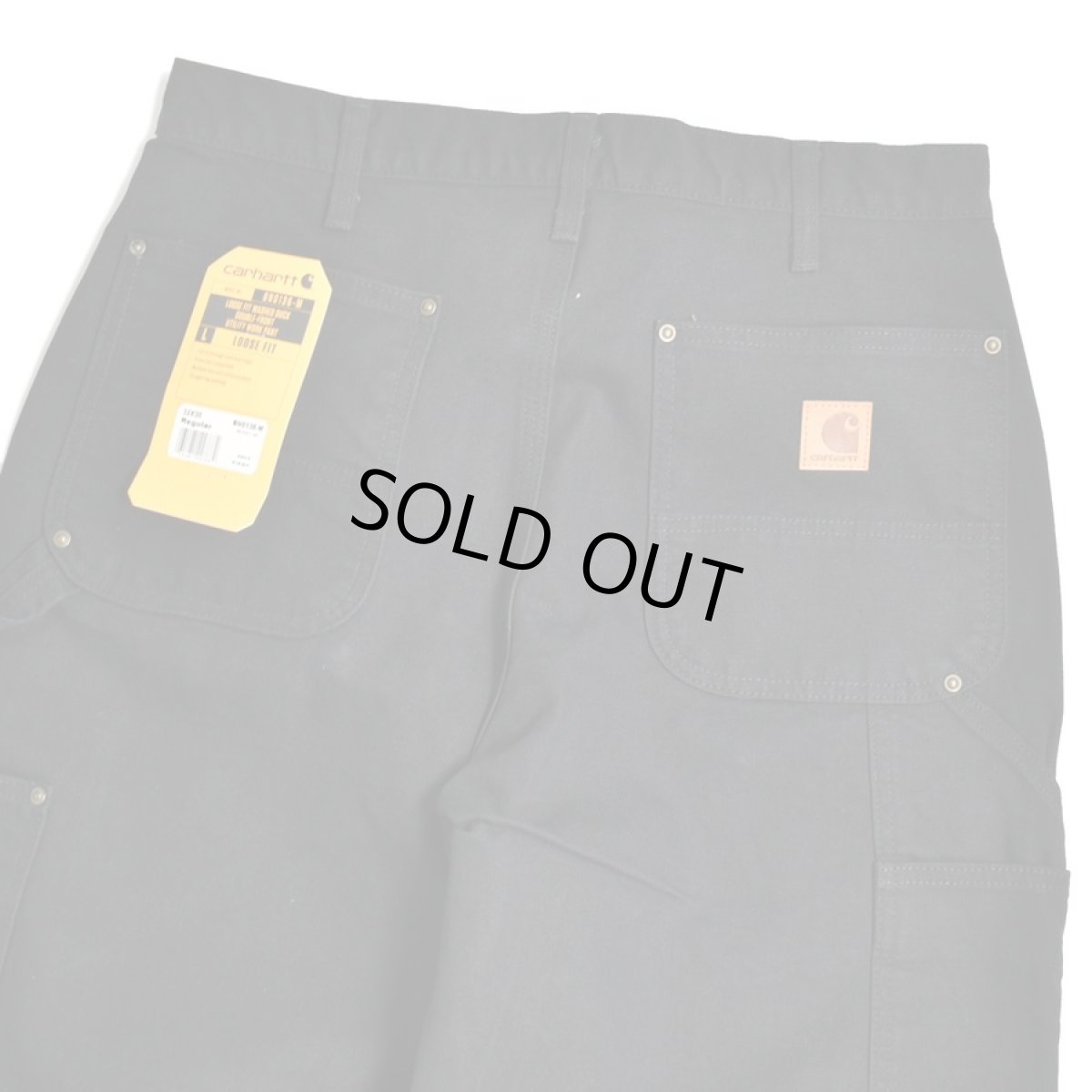 画像6: Carhartt USA B136 Double Front Washed Duck Utility Work Pants - Black (6)