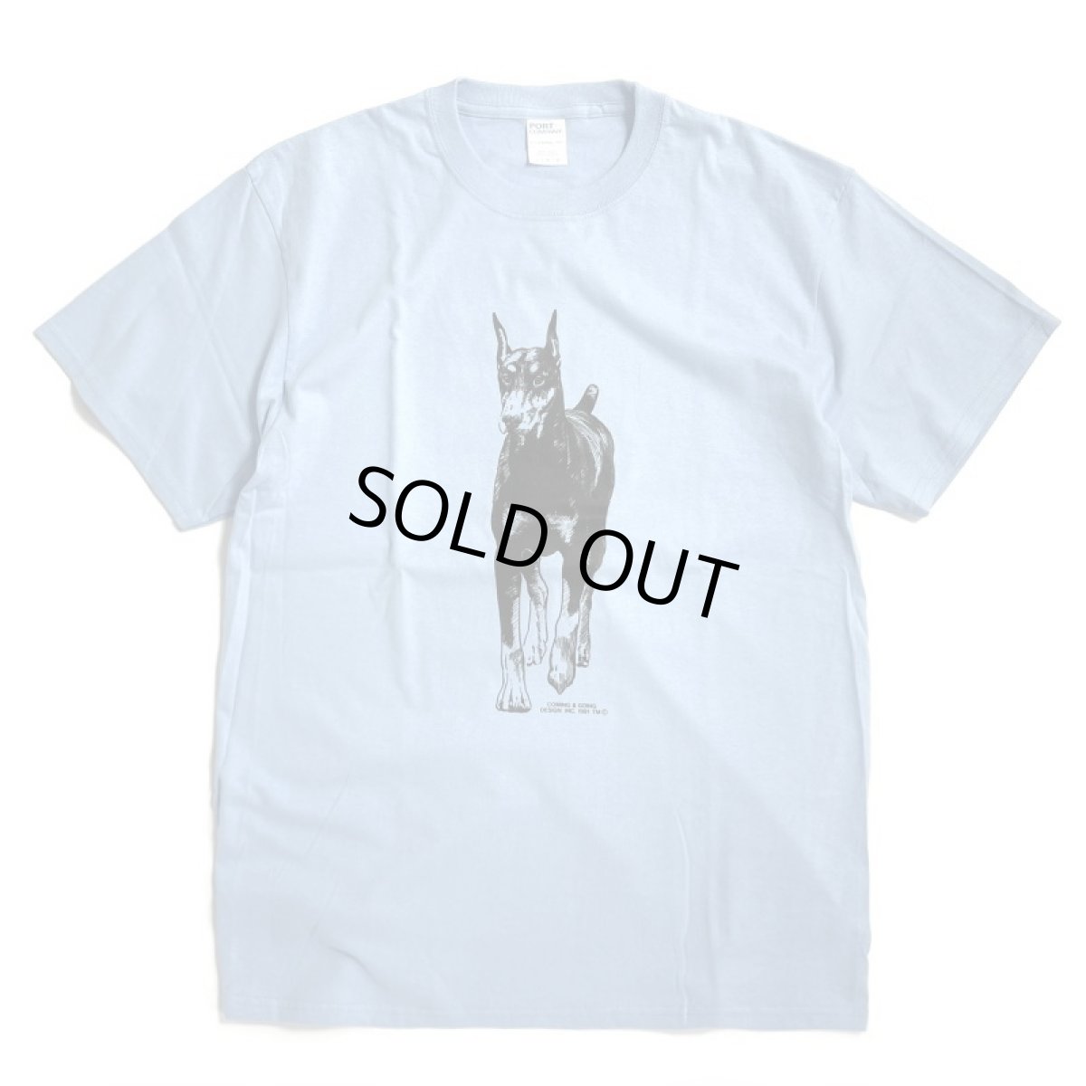 画像1: Coming & Going Designs Doberman Cropped Ears T-Shirts - Blue (1)