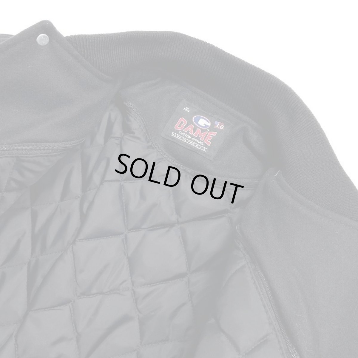 画像6: GAME Sportswear Genuine WoolｘLeather Varsity Jacket - Black (6)