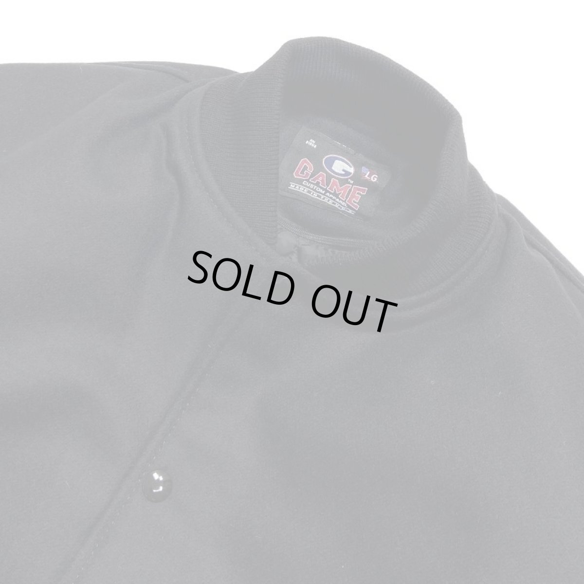 画像2: GAME Sportswear Genuine WoolｘLeather Varsity Jacket - Black (2)