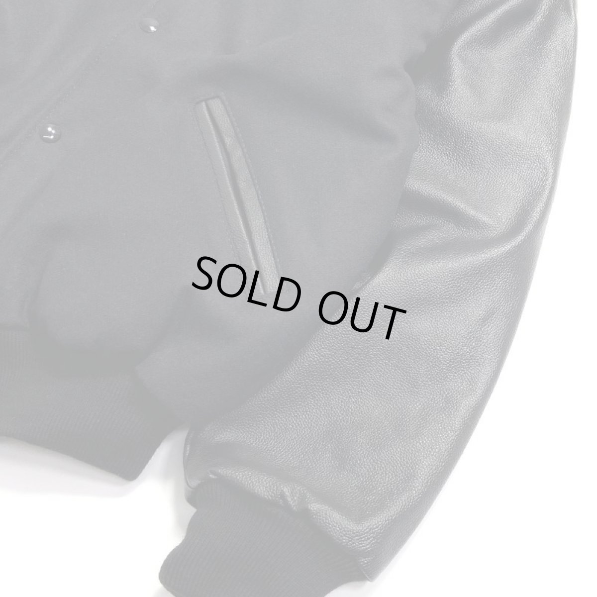 画像3: GAME Sportswear Genuine WoolｘLeather Varsity Jacket - Black (3)