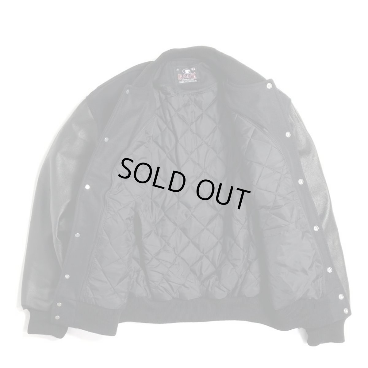 画像7: GAME Sportswear Genuine WoolｘLeather Varsity Jacket - Black (7)