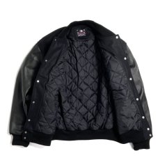 画像7: GAME Sportswear Genuine WoolｘLeather Varsity Jacket - Black (7)