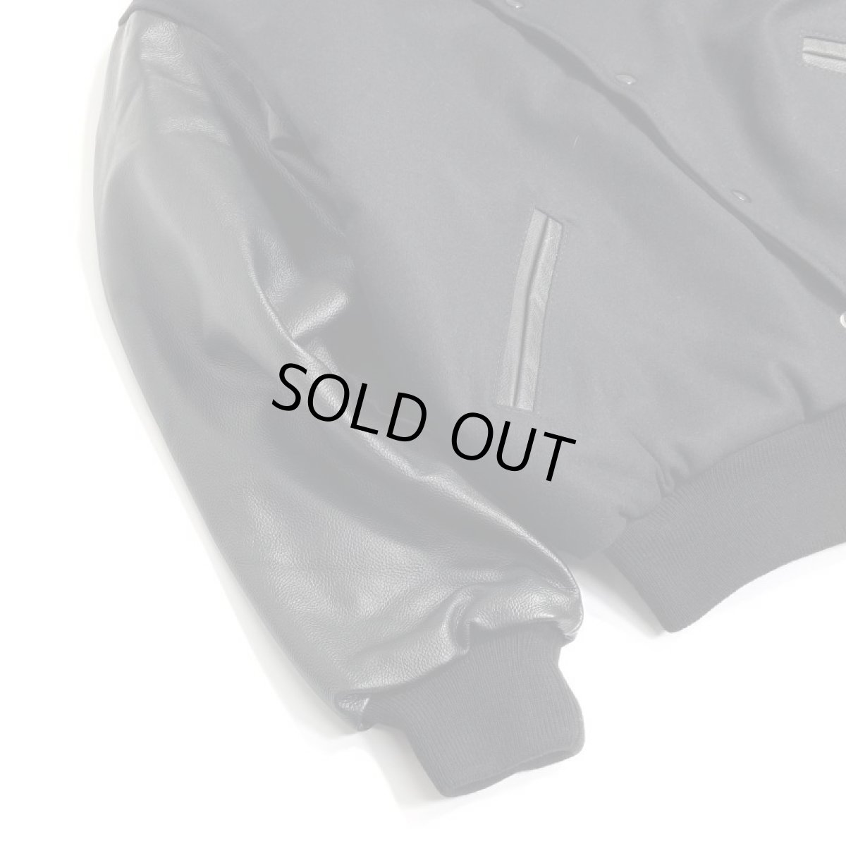 画像5: GAME Sportswear Genuine WoolｘLeather Varsity Jacket - Black (5)