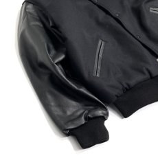 画像5: GAME Sportswear Genuine WoolｘLeather Varsity Jacket - Black (5)