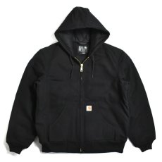 画像1: Carhartt USA J140 Firm Duck Insulated Flannel Lined Active Jacket Black / カーハート ダック フランネルライン アクティブジャケット ブラック (1)