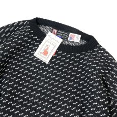 画像2: Binghamton Knitting Company Fleck Pullover Knit Sweater - BlackｘNatural (2)