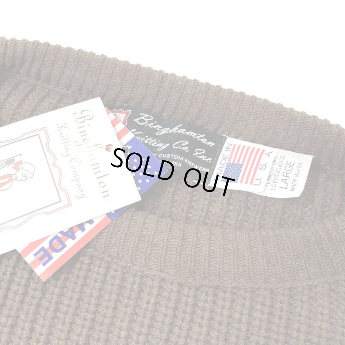 画像3: Binghamton Knitting Company Shaker Pullover Knit Sweater - Brown (3)