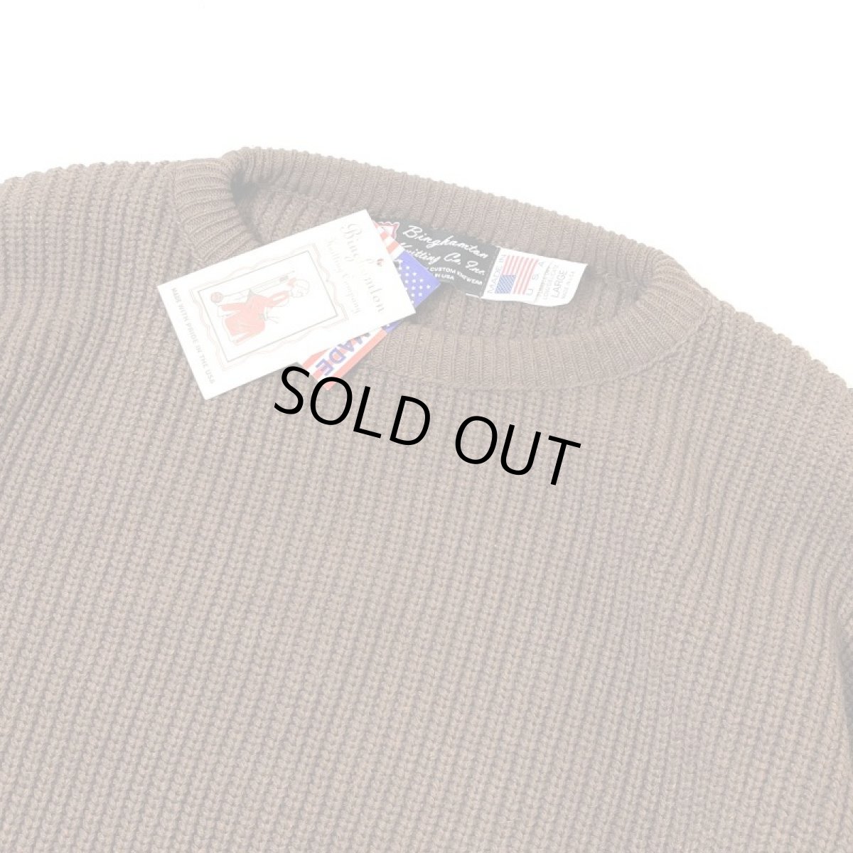 画像2: Binghamton Knitting Company Shaker Pullover Knit Sweater - Brown (2)