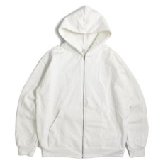 画像1: Los Angeles Apparel 14oz Heavy Fleece Full Zip Hoodie - White (1)