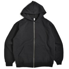 画像1: Los Angeles Apparel 14oz Heavy Fleece Full Zip Hoodie - Black (1)