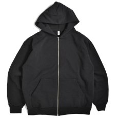 画像1: Los Angeles Apparel 14oz Heavy Fleece Full Zip Hoodie Black / ロサンゼルスアパレル 14オンス ヘビーフリース フルジップ スウェットフーディ ブラック (1)