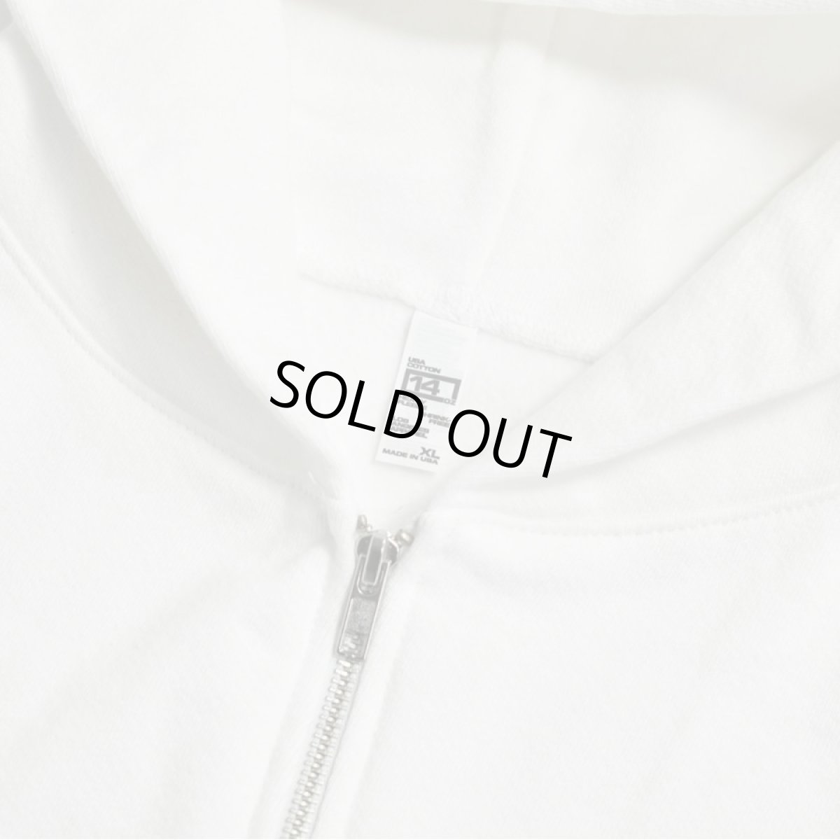 画像3: Los Angeles Apparel 14oz Heavy Fleece Full Zip Hoodie - White (3)