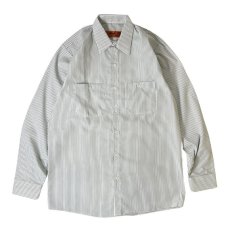 画像1: Red Kap L/S Industrial Stripe Work Shirts WhiteｘGreen / レッドキャップ ロングスリーブ ストライプ ワークシャツ ホワイトｘグリーン (1)
