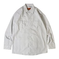 画像1: Red Kap L/S Industrial Stripe Work Shirts WhiteｘCharcoal / レッドキャップ ロングスリーブ ストライプ ワークシャツ ホワイトｘチャコール (1)