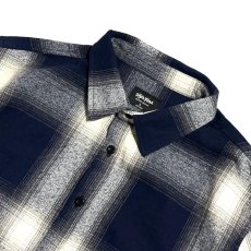画像2: Shakawear Plaid Flannel Overshirts CreamｘNavy / シャカウェア プレイド フランネル オーバーシャツ クリームｘネイビー (2)