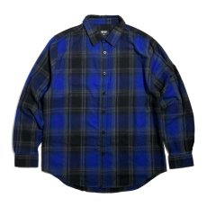 画像1: Shakawear Plaid Flannel Overshirts RoyalｘBlack / シャカウェア プレイド フランネル オーバーシャツ ロイヤルｘブラック (1)