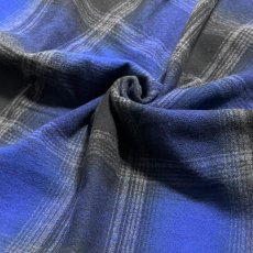 画像3: Shakawear Plaid Flannel Overshirts RoyalｘBlack / シャカウェア プレイド フランネル オーバーシャツ ロイヤルｘブラック (3)