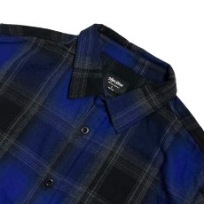 画像2: Shakawear Plaid Flannel Overshirts RoyalｘBlack / シャカウェア プレイド フランネル オーバーシャツ ロイヤルｘブラック (2)