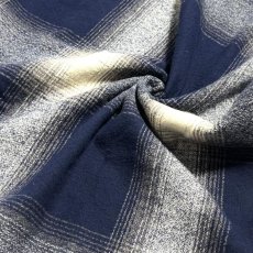 画像4: Shakawear Plaid Flannel Overshirts CreamｘNavy / シャカウェア プレイド フランネル オーバーシャツ クリームｘネイビー (4)