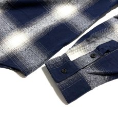 画像3: Shakawear Plaid Flannel Overshirts CreamｘNavy / シャカウェア プレイド フランネル オーバーシャツ クリームｘネイビー (3)
