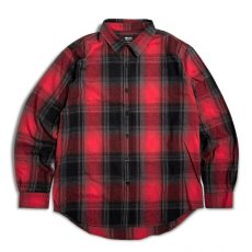 画像1: Shakawear Plaid Flannel Overshirts RedｘBlack / シャカウェア プレイド フランネル オーバーシャツ レッドｘブラック (1)