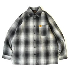 画像1: FB County L/S Checker Flannel Shirts BlackｘGrey / エフビーカウンティ チェッカー フランネル シャツ ブラックｘグレー (1)